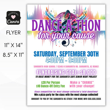 customizable danceathon fundraiser event flyers